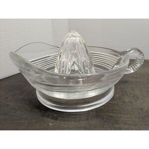 Vintage 1950s Anchor Hocking Large Clear Glass Juice Reamer Handle & Pour Spout